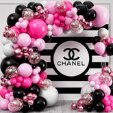 All-In-1 Pink Black And White Balloons Garland & Arch Kit – Small And Large Balloon – Hot Pink And Black Party Decorations For Birthday, Boss Baby, Mean Girls, Barbie, Minnie