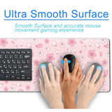 Cherry Blossom Mouse Pad Kawaii Pink Xl Large Extended Gaming Desk Mat Cute Pastel Anime Desk Pad Aesthetics Laptop Keyboard Mouse Mat Women Office Decor Mousepad With Stitched Edges 31.5''X11.8''