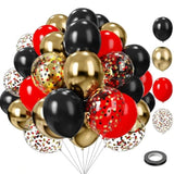 75Pcs Balloon, Black, Red, And Gold (12In And 5In), Casino Theme Party Decorations, New Year, Graduation, Wedding, Birthday