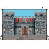 Medieval Castle Backdrop 7 X 5 Ft, Knight Castle Party Decoration Banner With Medieval Arches Entrance Door Stone Wall Background Polyester For Kids Boys Birthday Party Photo Props Supplies