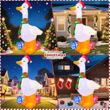 6Ft Inflatable Christmas Decorations, Christmas Blow Ups Yard Decorations With Led Light Up, Goose With Gift Box Inflata