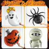 Halloween Balloon Arch Kit: Orange, Black, Purple, Bat & Eyeball Decor