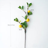 5Pcs Artificial Lemon Branches 68Cm Long Stem Yellow Lemons Picks With Green Leaves And Flowers, For Home Kitchen Farmhouse Table Centerpiece