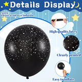 60PCS 12 Inch Galaxy Balloons Outer Space Theme Black Latex for Birthday Party Decor