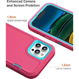 For Iphone 11 Pro Max Case - Military Grade Drop Protection With 2 Tempered Glass Screen Protectors (Pink Blue)