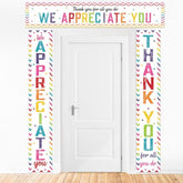 3Pcs Colorful We Appreciate You Porch Sign Banner Thank You Party Decorations For Employee Appreciation Hanging Backdrop Work Anniversary Photo Booth Prop For Party Supplies Staff Teacher