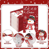 50 Pcs Christmas Snowman Guest Napkins - 3 Ply Winter Snowflake Let It Snow Paper Hand Towels, Merry Christmas Disposable Dinner Napkins For Home