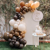 Neutral Tone Balloon Set: Brown, Beige, White Latex Party Decor