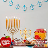 6pc Shana Tova Rosh Hashanah Wooden Table Centerpieces Rustic Decor