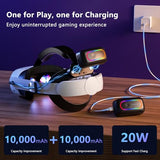 20000mAh Battery Head Strap Compatible with Meta/Oculus Quest 3 & 3S Includes 2 Rechargeable Magnetic Battery Packs for Charging and Extended