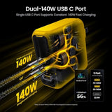 Magcube 140W Gan+ Usb C Charger Pd 3.1 Macbook Pro Charger 3-Port Pps Usb C La