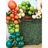 112PCS Retro Dinosaur Balloon Garland Kit - Green Orange Brown for Jungle Party