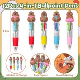 122Pcs Capybara Party Favors, Goodie Bags Stuffers For Kids With 4-In-1 Ballpoint Pens Sticky Notes Erasers Stampers Stickers, Capybara Stuff For Capibara Birthday Party Decorations