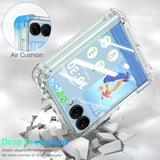 Designed For Samsung Galaxy Z Flip 7 Case Magnetic With Hinge Protection & Built-In Tempered Glass Screen Protector For Flip 7 Shockproof Protective Phone Case Cover (Crystal)