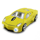 Wireless Sports Car Mouse Computer Mice Shiny Surface 2.4Ghz Wireless Mouse (Yellow)