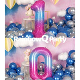 Starry Number 10 Foil Balloons: 10th Birthday Anniversary Decor