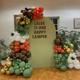 One Happy Camper Balloon Arch Kit: Burnt Orange, Sage Green, Brown