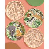 Animal Print Safari Paper Plates, 4 Designs | 24 Pcs 9" | Kids Decorations, Jungle Party Setting, Wild Birthday Decor, Rainforest Tablescape, Zoo Table Decor