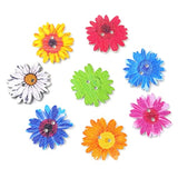 50Pcs 25Mm 1 Inch Wooden Daisy Flower Buttons Decorative Buttons For S