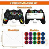 90 Pcs Video Game Birthday Party Invitations Cards With Envelopes Video Game Party Supplies Fill In Birthday Invite Cards Stickers For Kids Boys Girls Lovers Decorations Favor
