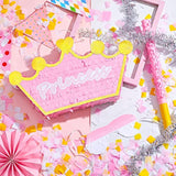 Pink Princess Piñata For Girls With Stick Blindfold And Confetti Crown Piñata For Princess Party Decorations, Photo Prop, Birthday, Funny Anniversary