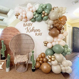 Sage Green Brown Balloons, 45 Pcs for Safari Jungle Birthday Baby Shower