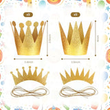 Mini Gold Paper Crowns For Kids, Bulk Royal Tiara Party Hats, Prince And Princess Birthday Costume Headband For Themed Party Favor Classroom Celebrations Diy Craft Accessories