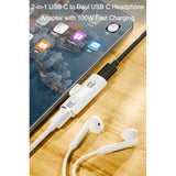 Usb C Splitter With 100W Fast Charging, Dual Usb C Headphone And Charger Adapter Dongle For Iphone 16/15 Series, Ipad, Macbook, Galaxy S24/S23 And More (White)