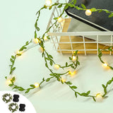 2Pack Ivy - Fairy String Lights With Green Leaf Garland With White Berry Battery Powered Light For Indoor Outdoor Christ
