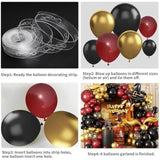 Burgundy Black Gold Balloon Garland Kit – Includes DIY Hat & Wings for Party Decorations