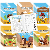Western Cowboy Coloring Books - 24Pcs Mini Wild West Theme Activity Color Book Bulk For Kid Party Favors, Cowgirl Horse Small Colouring Pages For Birthday Gifts Class Drawing Painting Game