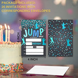 Birthday Invitations, 4"X6" Jump Birthday Party Invitations With Envelopes For Trampoline Bounce House Birthday Party Decorations Supplies(20 Pieces)-C23