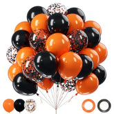 Halloween Balloon Set 60PCS Black Orange Confetti Latex Balloons for Spooky Birthday Party Decor