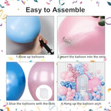 Pink & Blue Balloon Arch Kit Metallic Balloons for Gender Reveal, Baby Shower, Party Decor