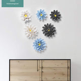 Ceramic Flower Wall Décor Artificial 3D Flower Wall Art For Living Room Home Hallway Bedroom Kitchen Farmhouse Bathroom Dining Room (3.93 Inch, Lotus - Grey)