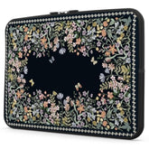 Floral Laptop Sleeve 13 Inch, Compatible With Macbook Air Pro 13-14 Inch, Slim Protective Laptop Case For Chromebook, Hp, Dell, 14 Inch Sleeve For Women Girls (Black)