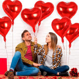 50 Pcs Red Heart Balloons,10 Inch Heart Shape Foil Balloons Love Balloon Valentine Balloon For Birthday Party Wedding Engagement Party Baby Shower Valentine Day Decorations (Red)