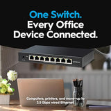 8-Port 2.5G Ethernet Switch (Apex2008) 160Gbps Unmanaged Multi-Gig Network Switch, Fanless Silent Plug & Play Setup, Wall-Mountable Metal Housing For Home, Office & Gaming