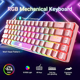 60% Mechanical Gaming Keyboard And Mouse Combo Rgb Backlight Ergonomic Anti-Ghosting 68 Keys 6400Dpi Silent Honeycomb Mice Type-C Wired For Computer Mac Gamer