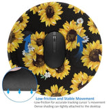Sunflower Round Mouse Pad Small Gaming Mousepad Desk Mat Stitched Edges 8 X 8 Inch For Home Office
