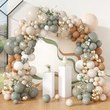 173Pcs Neutral Balloon Garland Kit - Dusty Green & Blush Decor