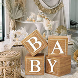 Wood Grain Baby Shower Decoration Boxes: Gender Reveal Party Decor