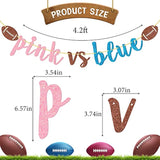 Pink Vs Blue Football Banner, Pre-Strung Football Gender Reveal Party Banner, Baby Shower Decorations