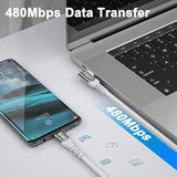 Usb C To Usb C Cable Right Angle 90 Degree 3Ft 100W 5A Pd Fast Charge Type-C 2