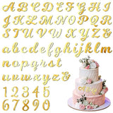 64 Pcs Acrylic Cake Alphabet Numbers Topper, Mirror Number 0-9 And Alphabet A-Z Personalized Cake Picks Decor Anniversary Wedding Baby Shower Party Supplies(Gold)