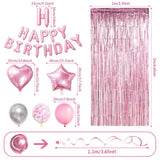 37pcs Pink Birthday Set - Banner, Balloons, Swirls & Decor for Girls Party