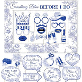 Something Blue Before I Do Photo Booth Props With Frame, 24Pcs Something Blue Before I Do Bridal Shower Decorations, Bridal Shower Decorations, Bachelorette Photo Booth