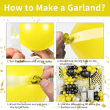 Black And Yellow Balloon Garland Arch Kit,120Pcs Black And Yellow Balloon Garland Different Sizes For Birthday Baby Shower Graduation Bee Themed Party Decoration