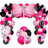 Mini Mouse Balloon Garland Arch Kit Light Pink Rose Red Black Bot Latex Balloons Confetti Balloon Bow Heart Love Foil Balloons Set For Baby Shower Decorations Birthday Party Supplies