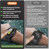 3 In 1 Waterproof Case And Band For Samsung Galaxy Watch Fe(2024) 5 4 40Mm, 360° Protective Hard Pc With Tempered Glass Screen Protector For Galaxy Watch Cover Bumper Accessories, Black